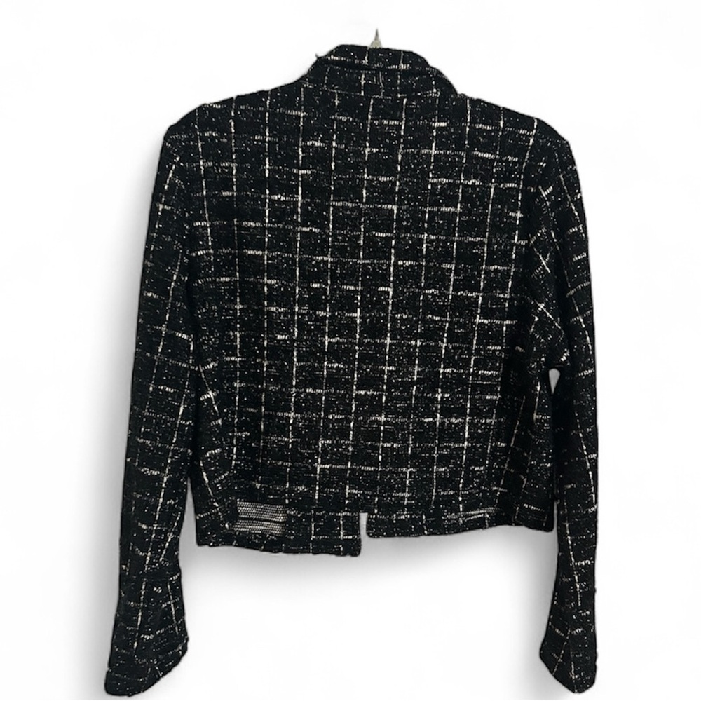 NWOT Sincerely Jules Black and White Tweed Blazer With Gold Specks - Picture 2 of 4